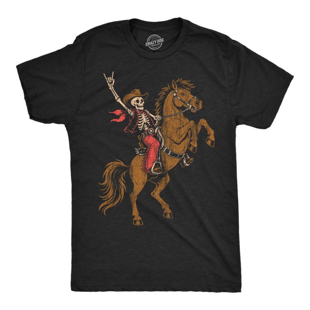 Mens Funny T Shirt Rodeo Skeleton Sarcastic Halloween Tee For Men